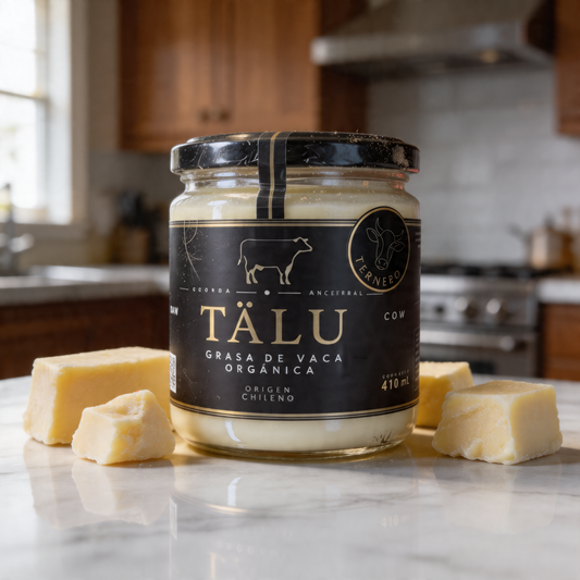 TALLOW Ternero TÄLU 410 ml — Frasco cerrado con cubitos de grasa pura