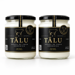 Dos frascos de grasa de ternero TÄLU de 410 ml sobre blanco.
